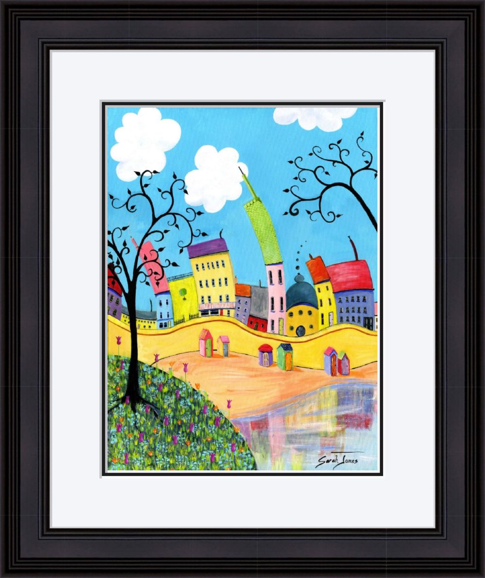 A House By The Sea Print In Black Frame