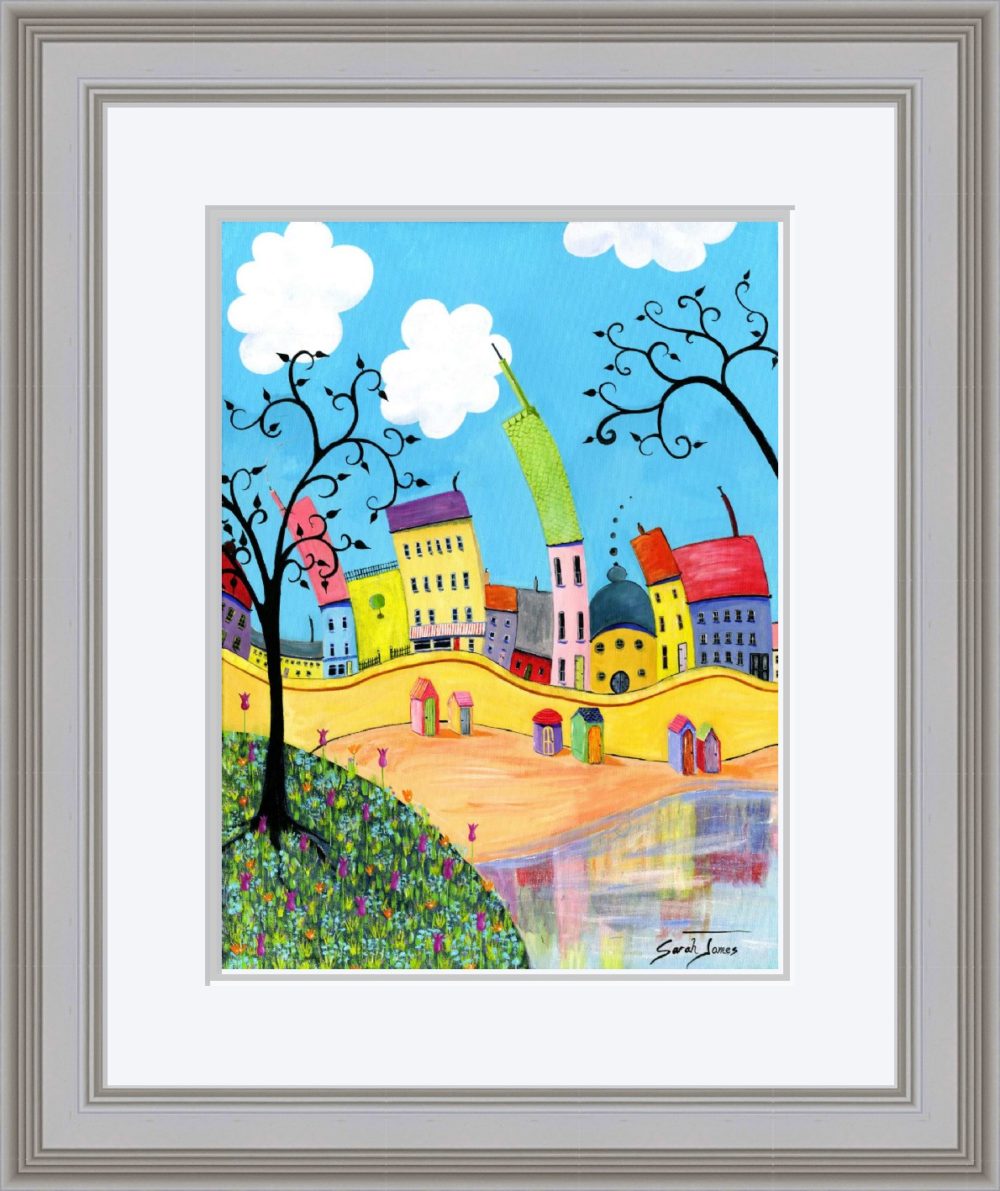 A House By The Sea Print In Grey Frame
