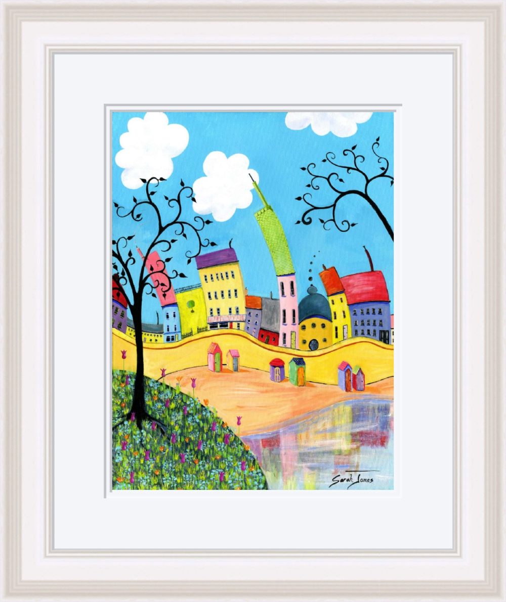 A House By The Sea Print In White Frame
