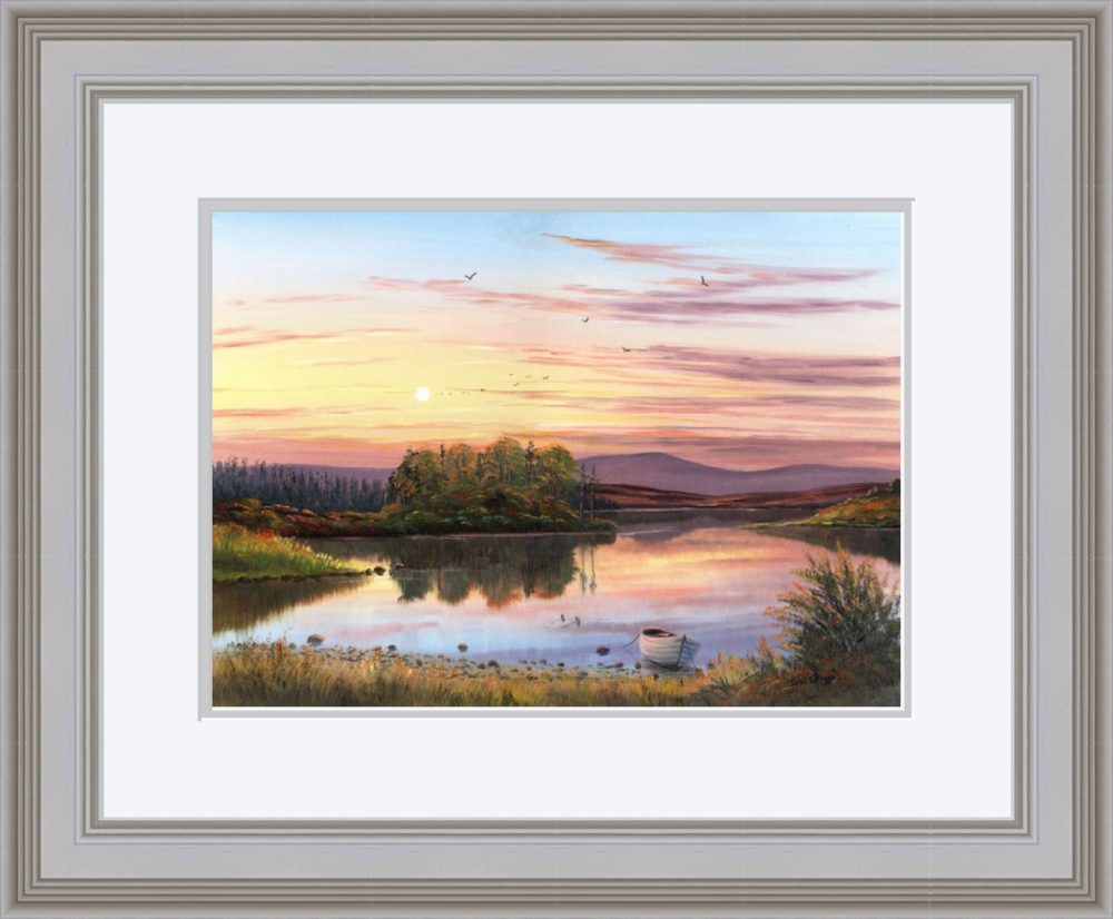 Lough Fea Print (Large) in Grey Frame