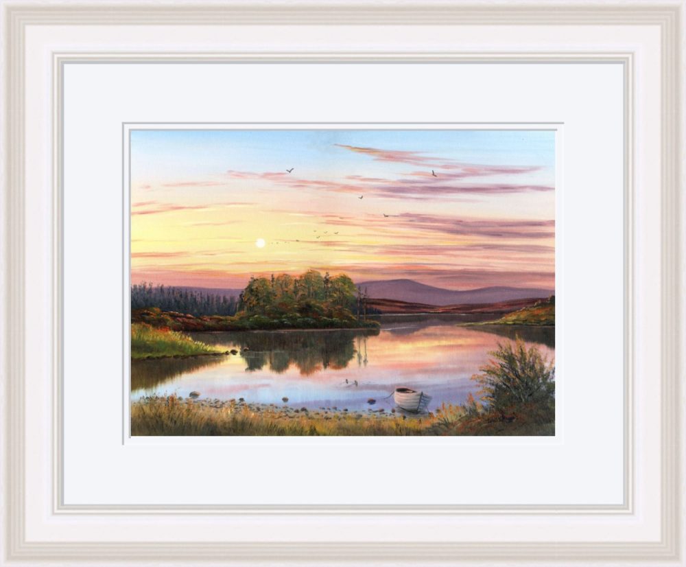 Lough Fea Print (Large) in White Frame