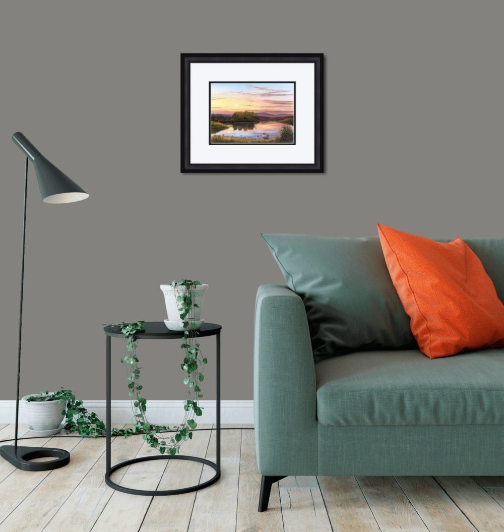 Lough Fea Print (Small) in Black Frame in Room