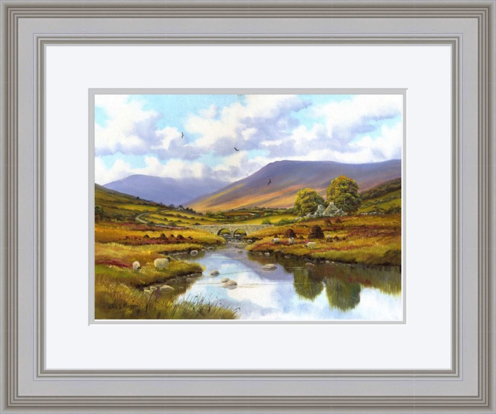 Sheep In The Glenelly Print (Large) in Grey Frame