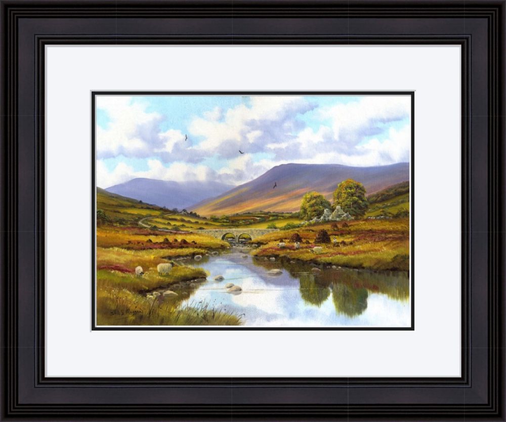 Sheep In The Glenelly Print (Large) in Black Frame