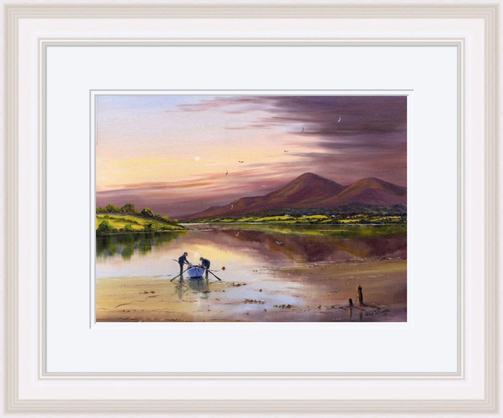 Dundrum Bay Print (Large) in White Frame