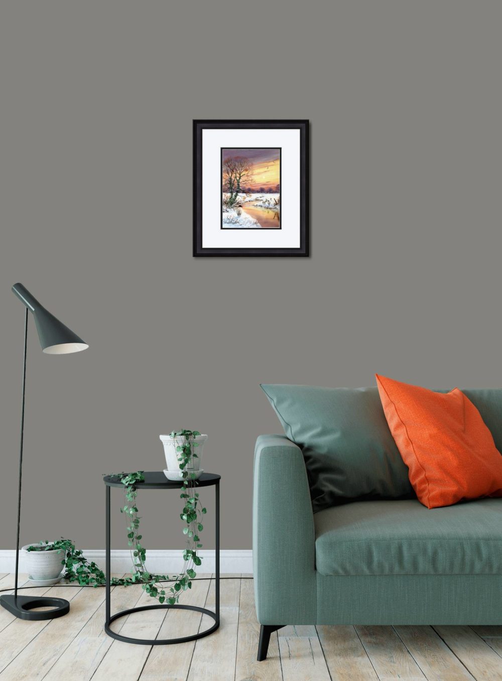 Snow Gortin Water Print (Small) in Black Frame in Room