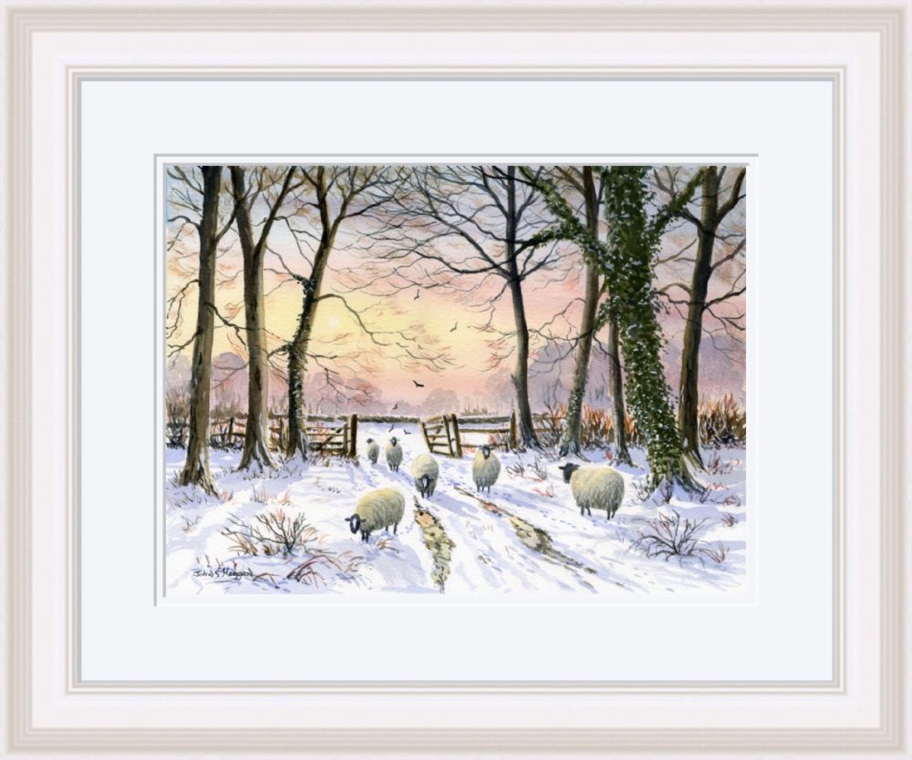 Woodland Snow Print (Large) in White Frame