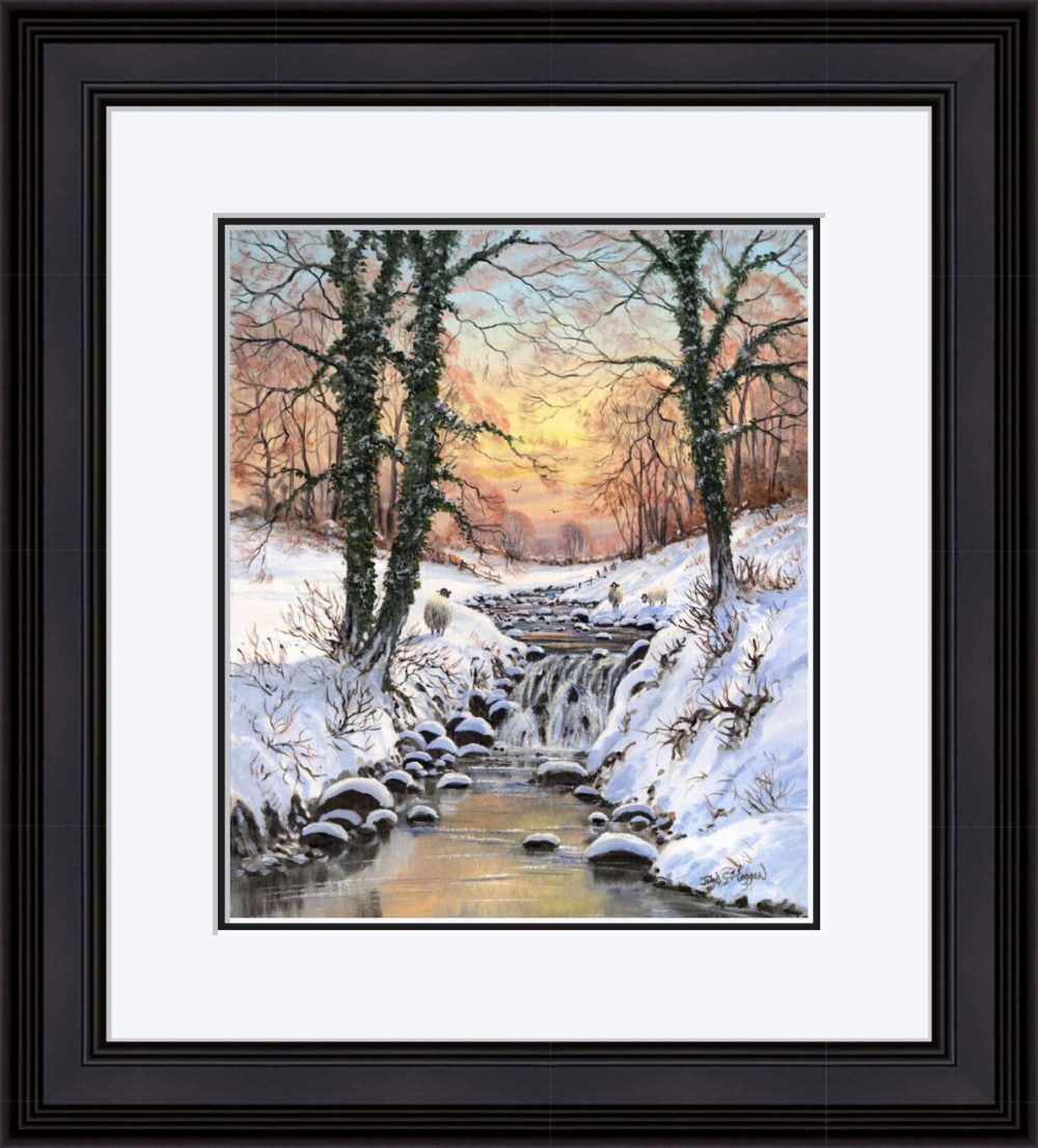 Winter Sunset Print (Large) in Black Frame