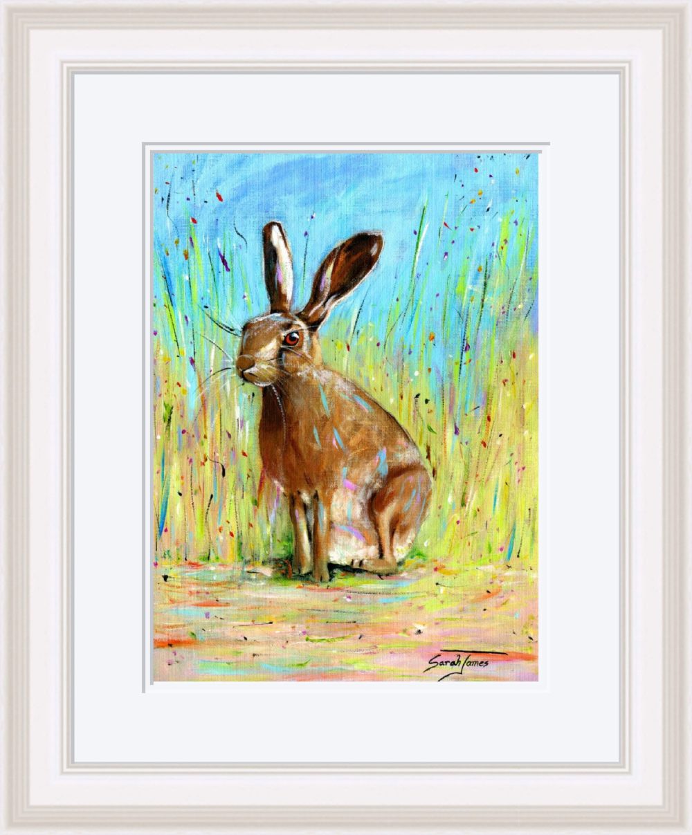 The Hare Print In White Frame