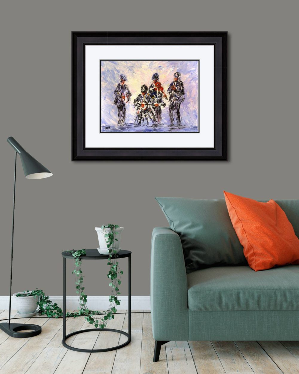 Music Session Print (Large) in Black Frame in Room