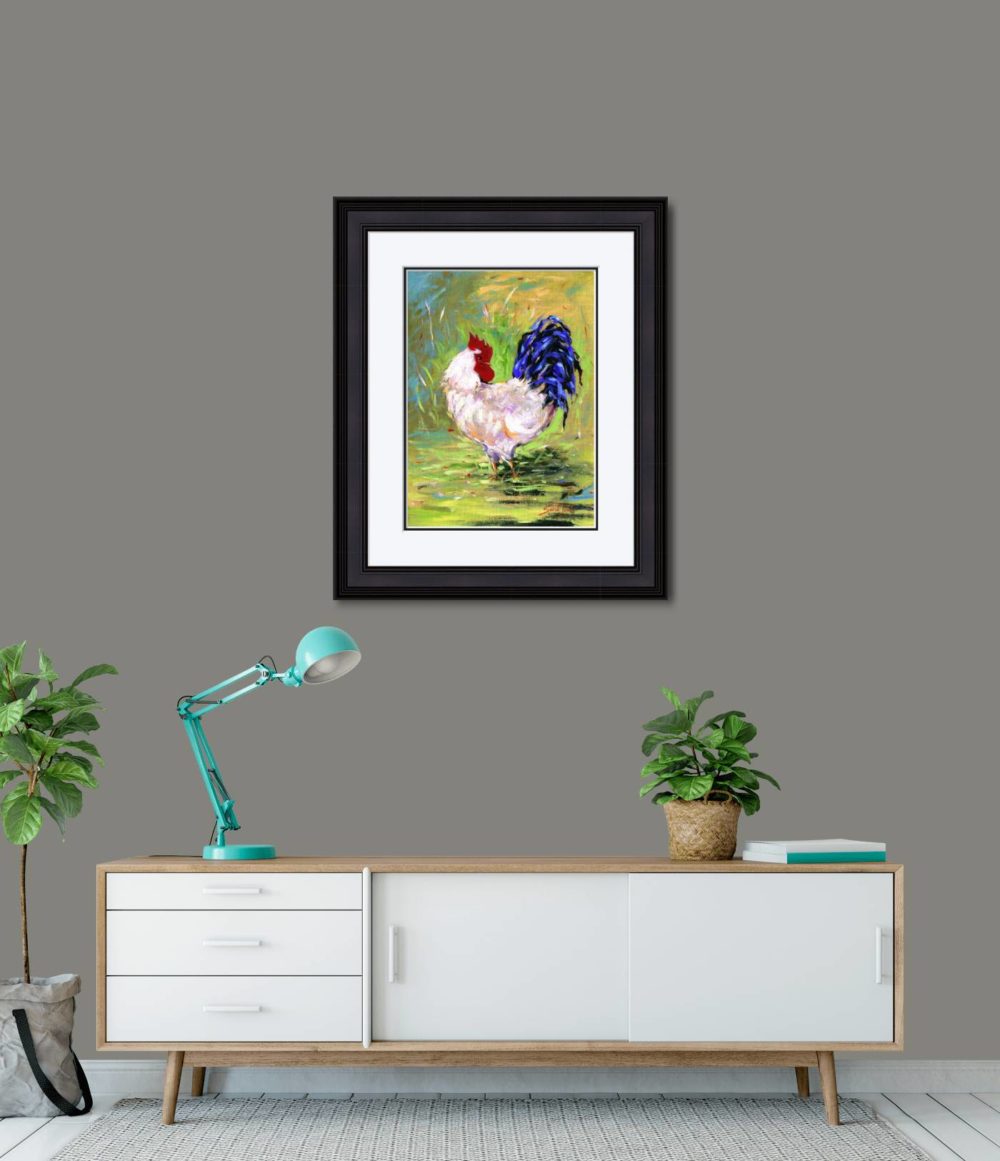 A Stroll in the Meadow Print In Black Frame In Room