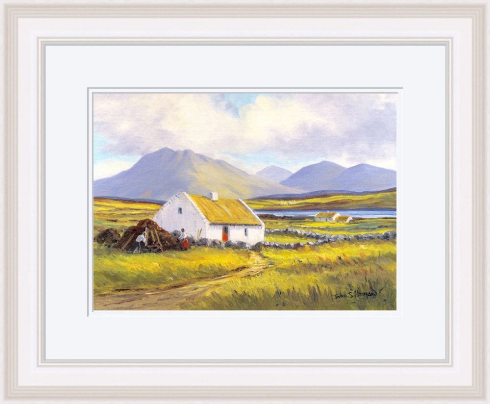 Roundstone Co. Galway Print (Large) in White Frame