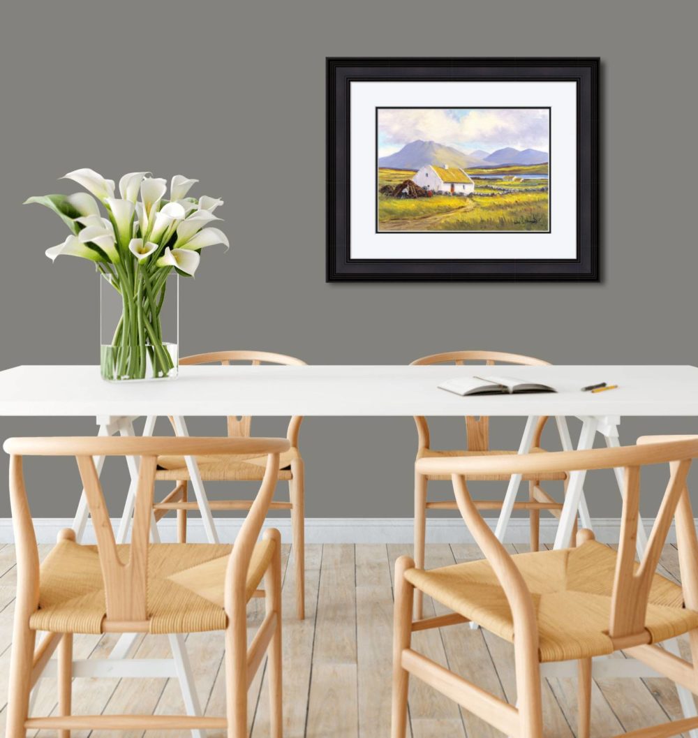 Roundstone Co. Galway Print (Large) in Black Frame in Room