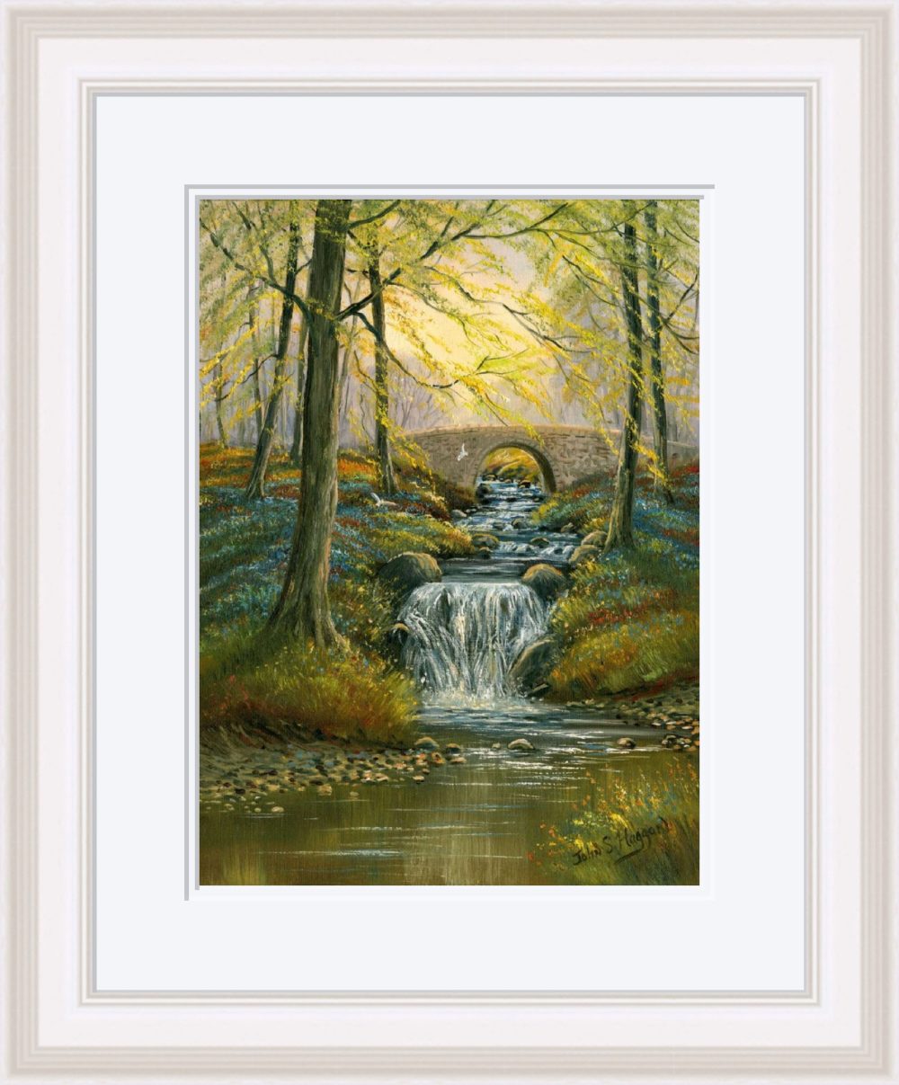 Spring In The Woods Print (Large) in White Frame