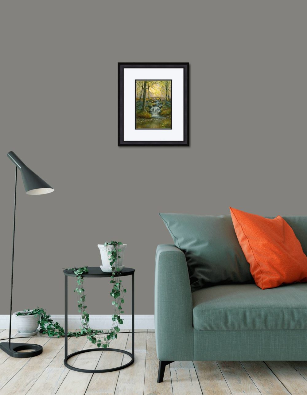 Spring In The Woods Print (Small) in Black Frame in Room