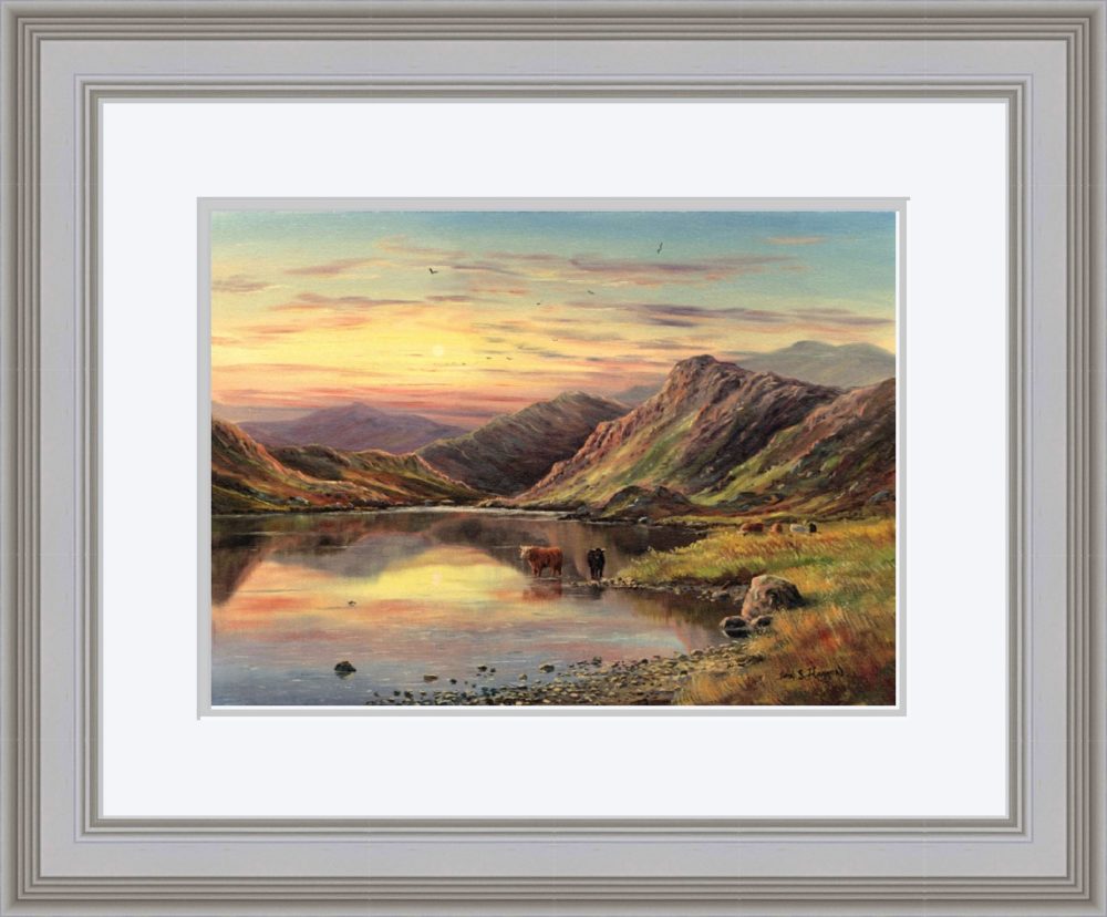 Highland Cattle Print (Large) in Grey Frame