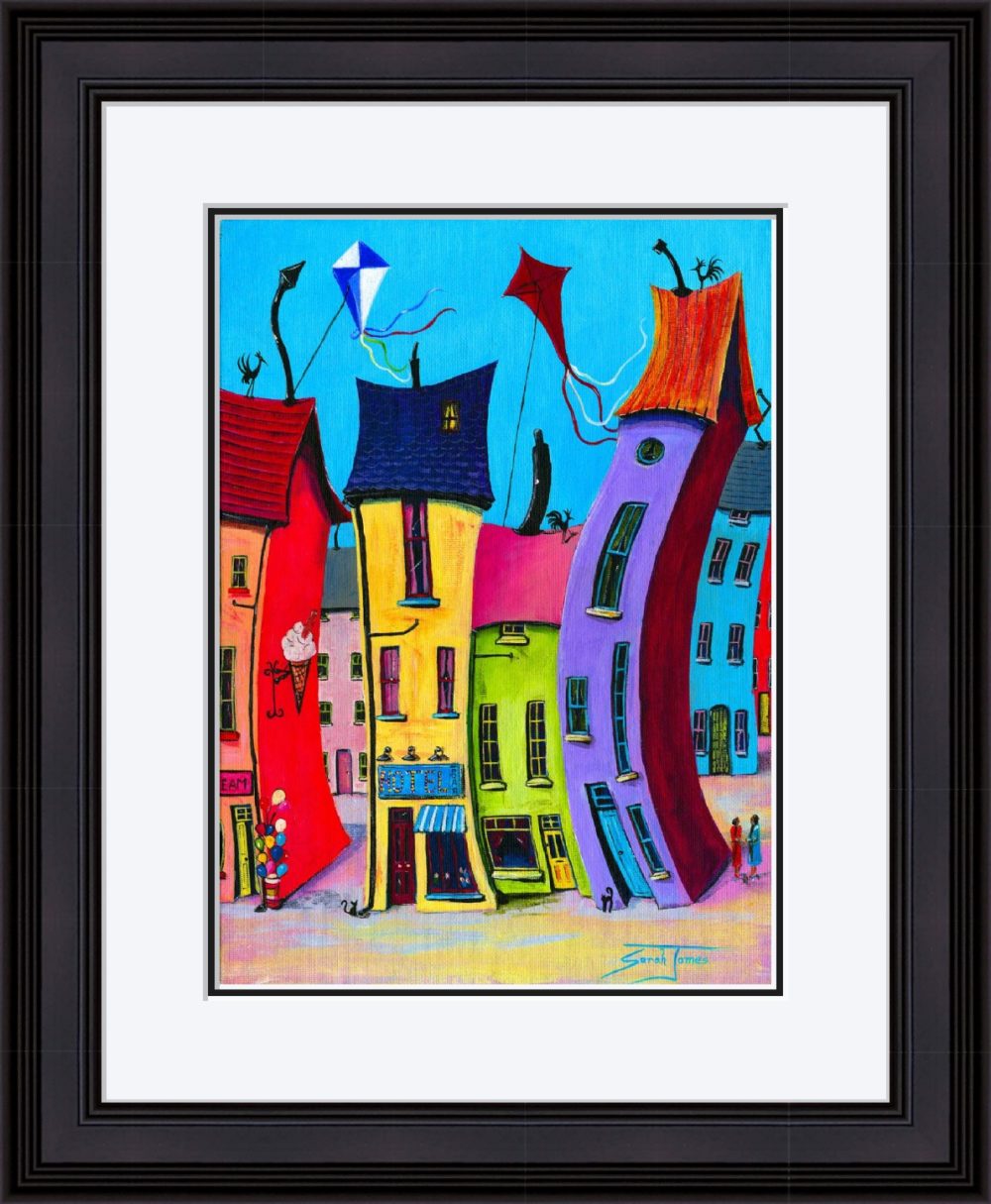 The City Dwellers Print In Black Frame