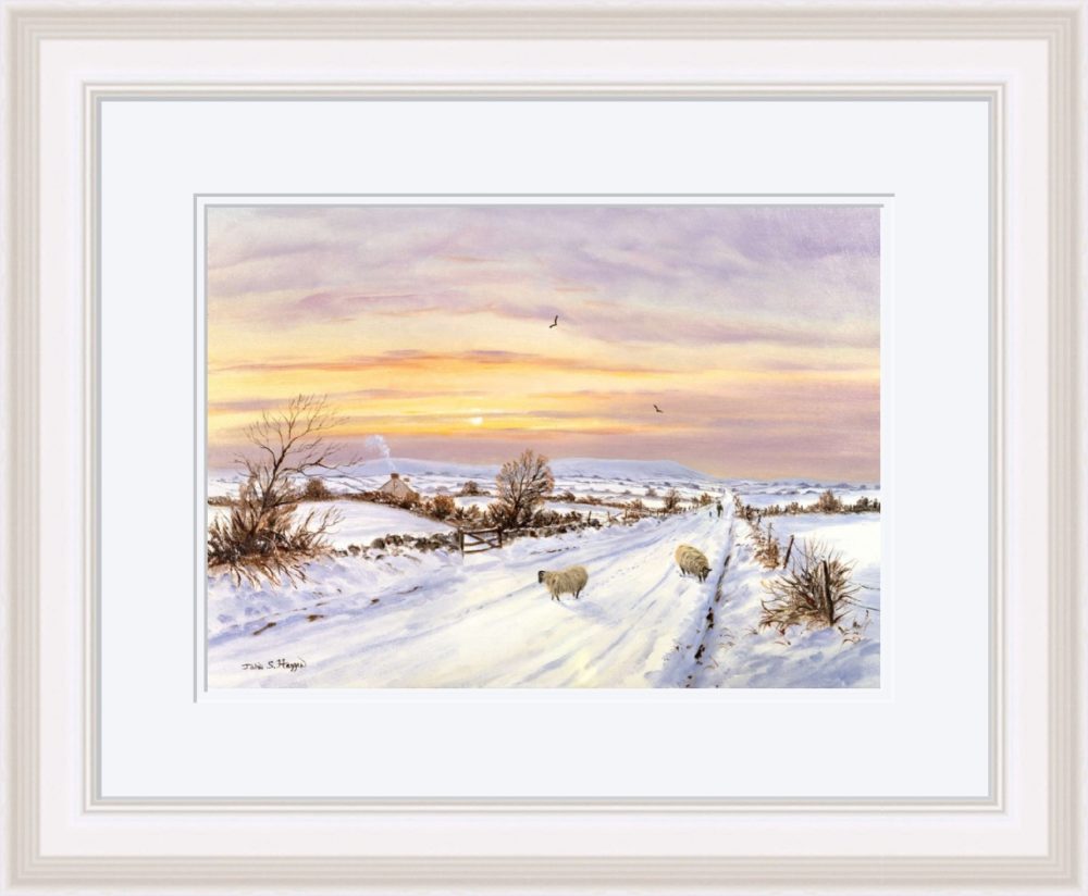 Winter Evening Near Slieve Gallion Print (Large) in White Frame