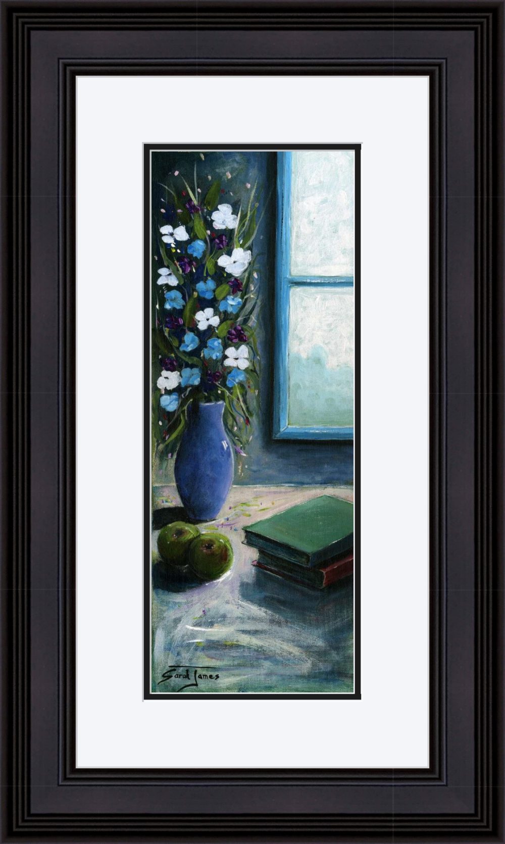 The Blue Window Print (Medium) In Black Frame