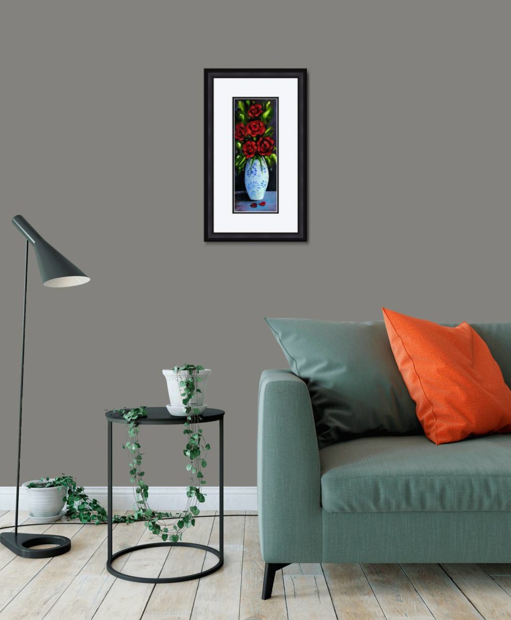 The Chinese Vase Print (Small) In Black Frame In Room