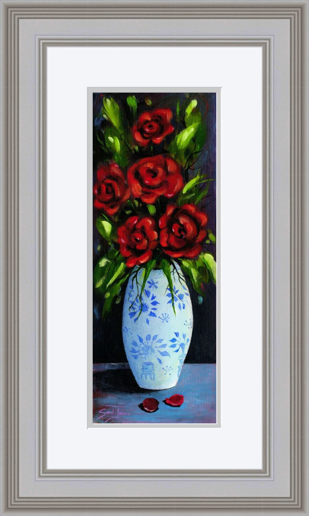 The Chinese Vase Print (Medium) In Grey Frame