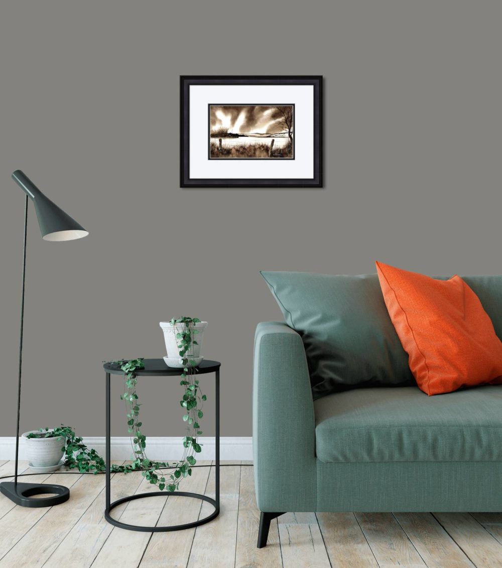 Lough Fea Print (Small) in Black Frame in Room