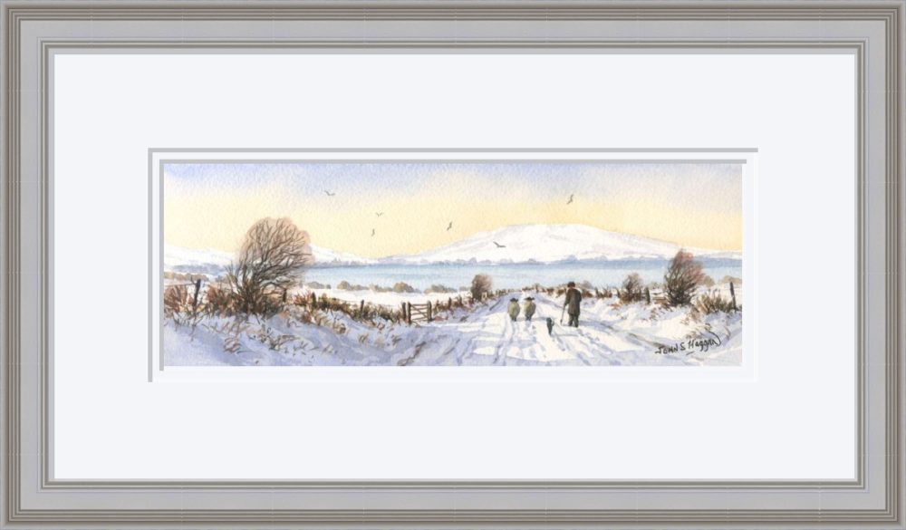 Winter Walk Print in Grey Frame