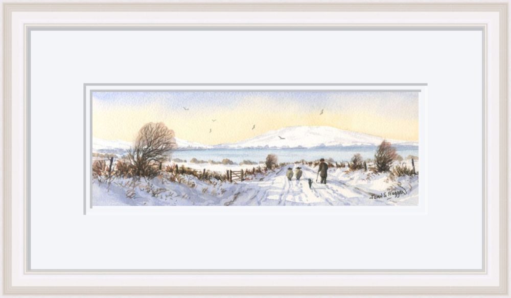 Winter Walk Print in White Frame
