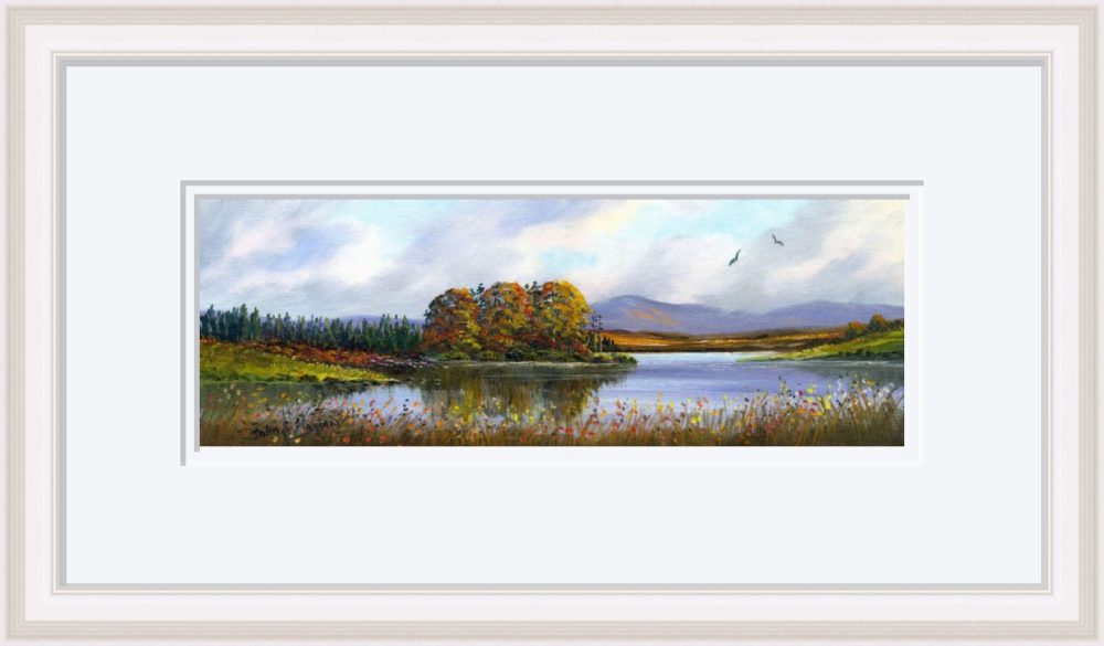 Lough Fea Print in White Frame