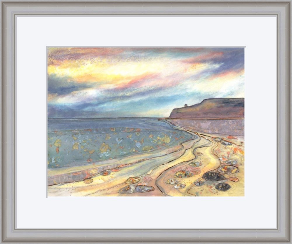 Downhill Beach II Print in Grey Frame