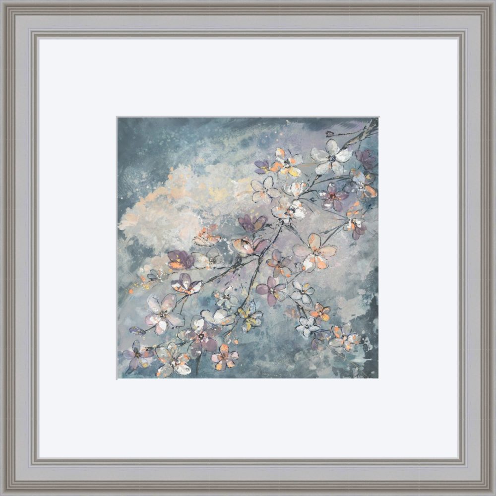 Cherry Blossom Print in Grey Frame