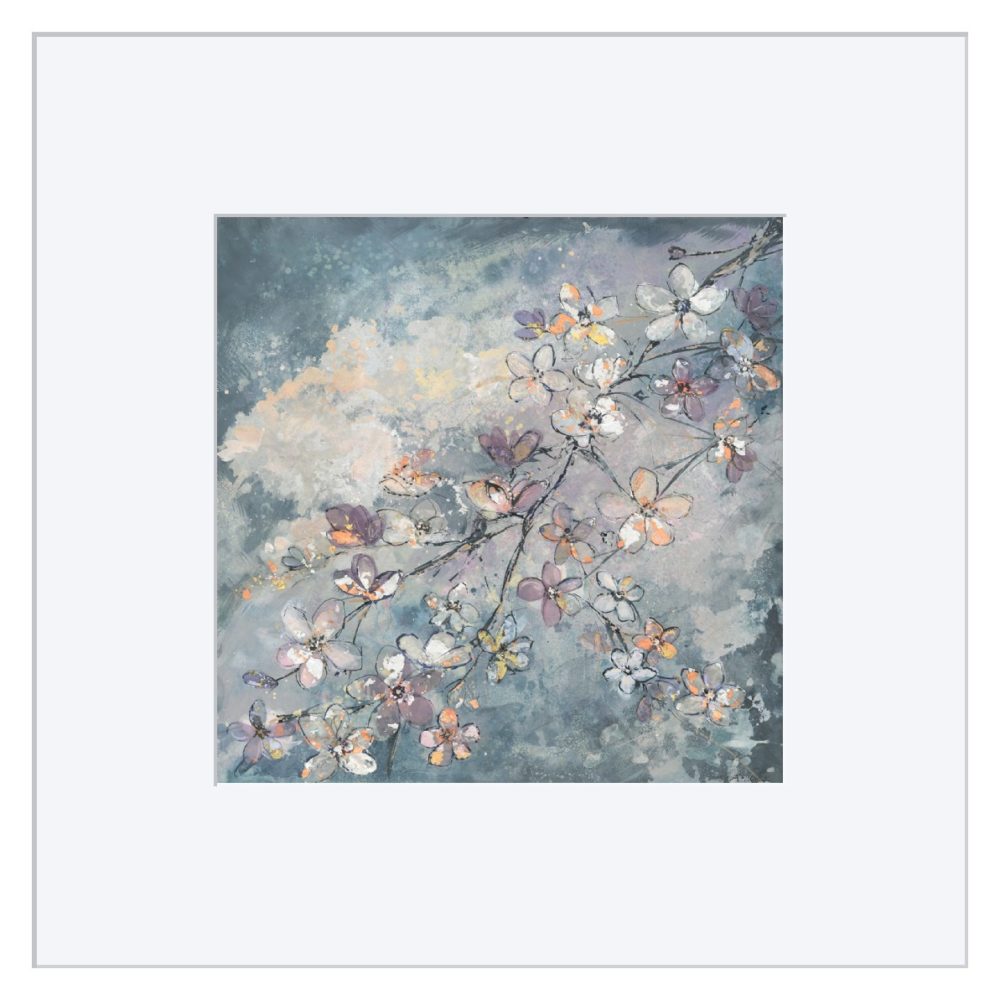 Cherry Blossom Print in White Frame