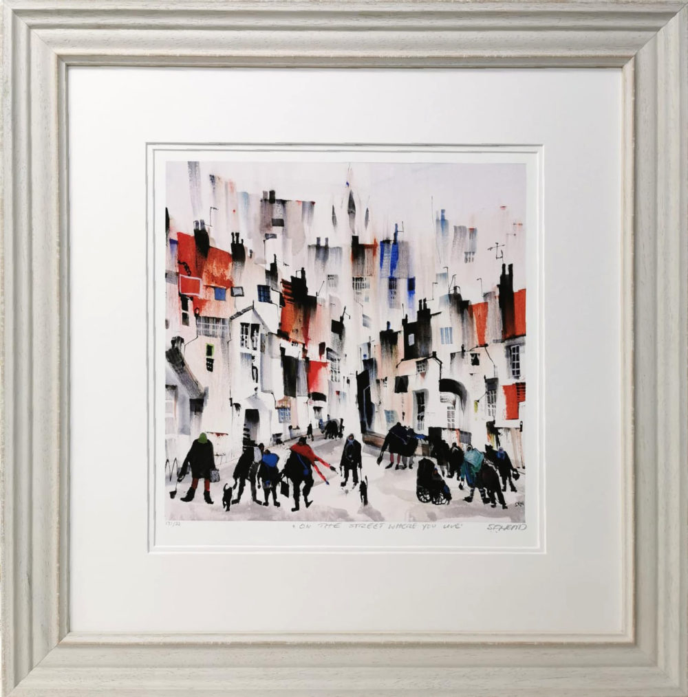 On The Street Where You Live Print in White Frame