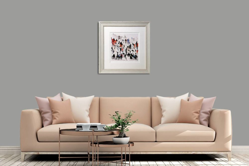 On The Street Where You Live Print in White Frame in room
