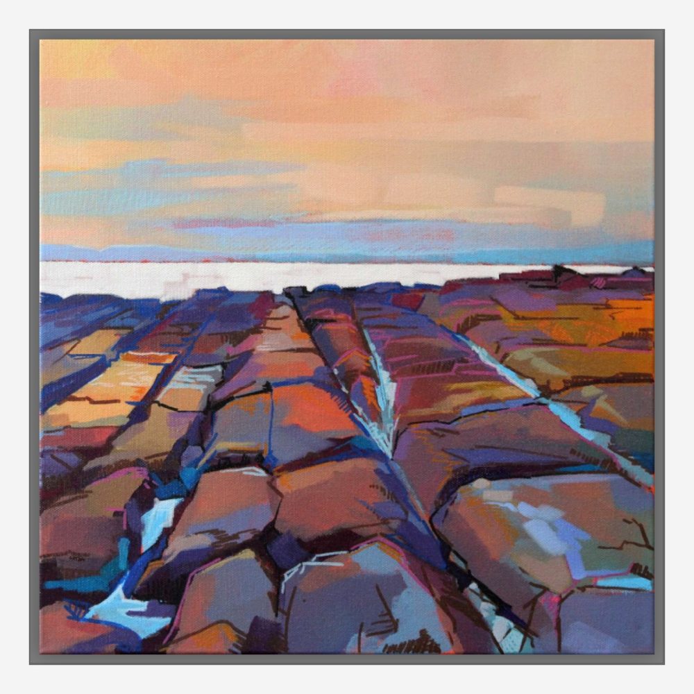 Rocks At Pampa III in White Float Frame