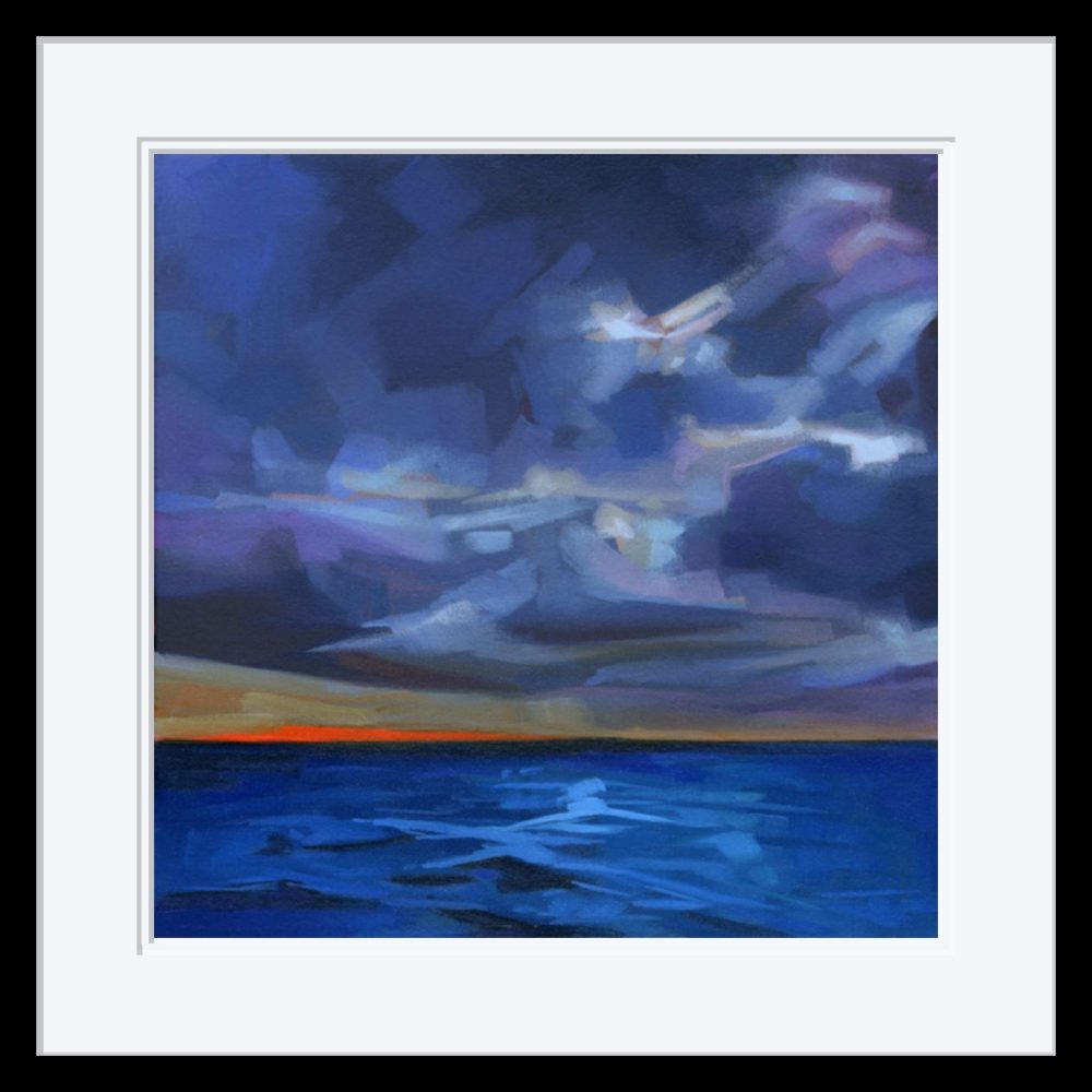 Storm Clouds Over The Atlantic Print in Black Frame