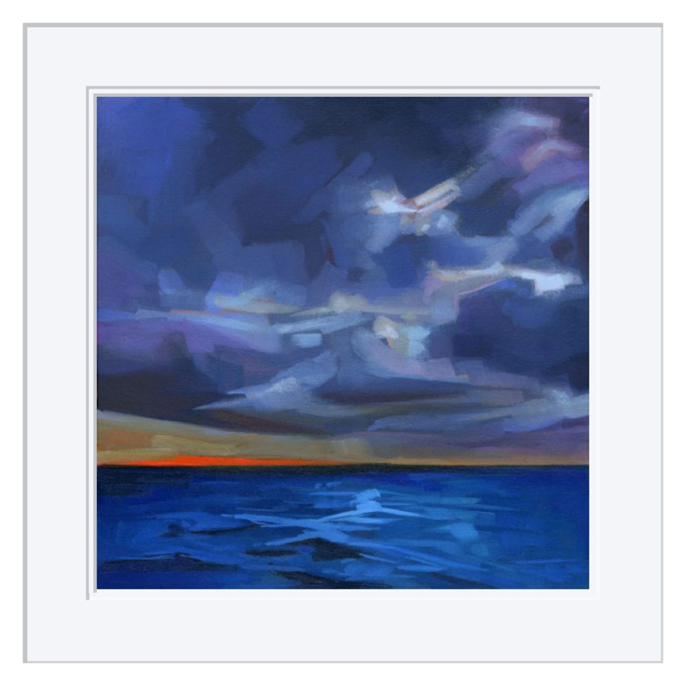 Storm Clouds Over The Atlantic Print in White Frame