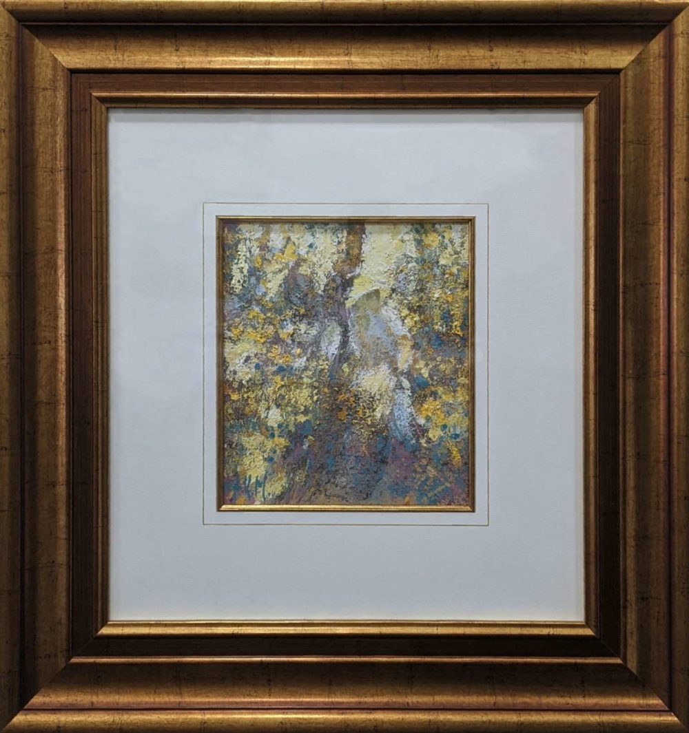The Lady In The Garden In Gold Frame