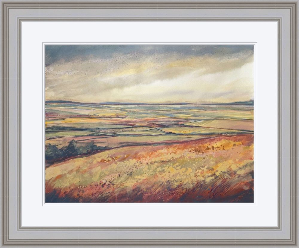 Meadow Sunset In Grey Frame