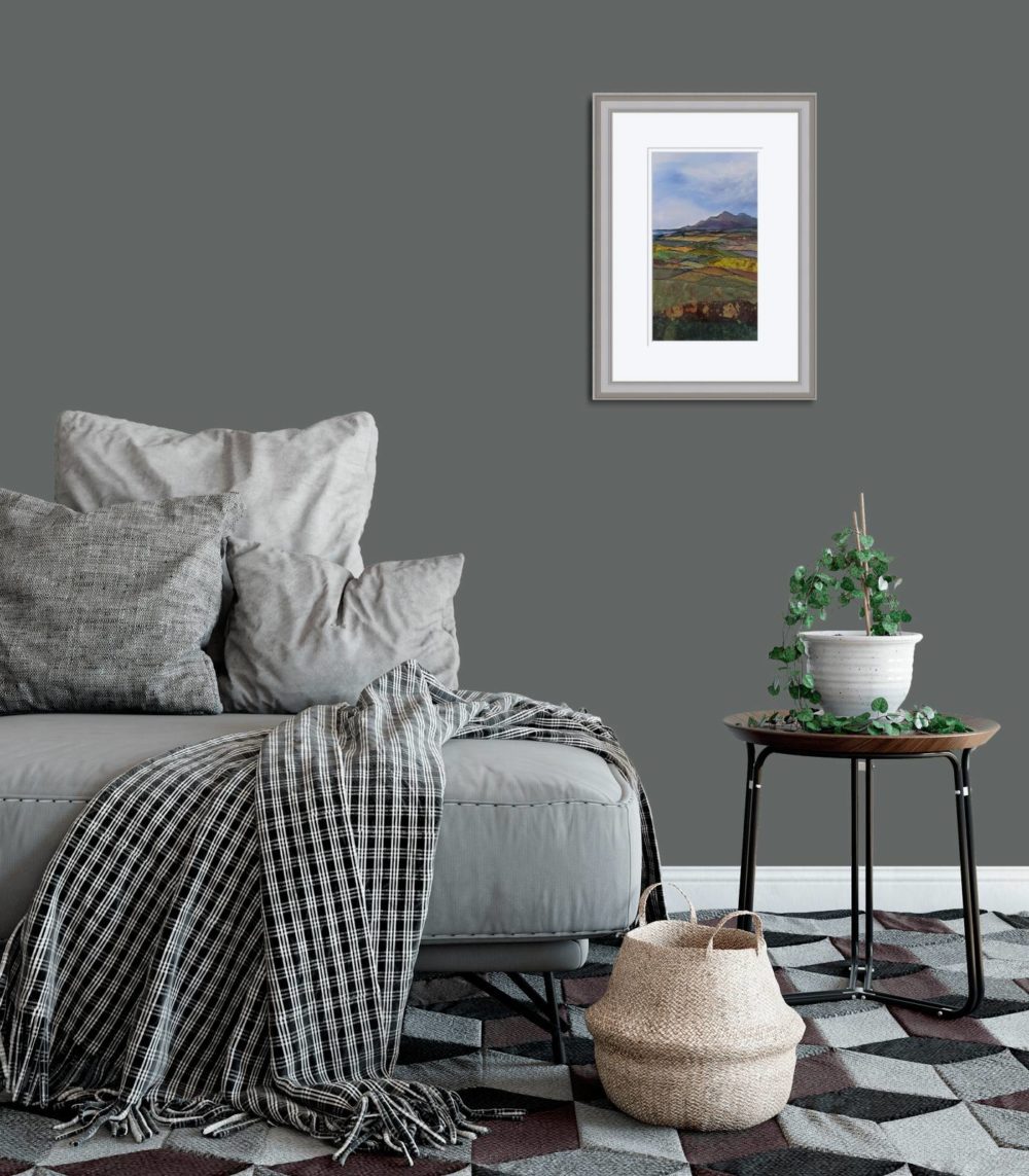 Mourne View In Grey Frame In Room