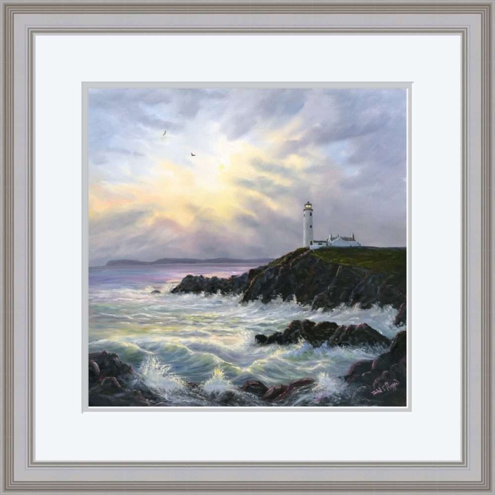 Fanad Lighthouse Print In Grey Frame
