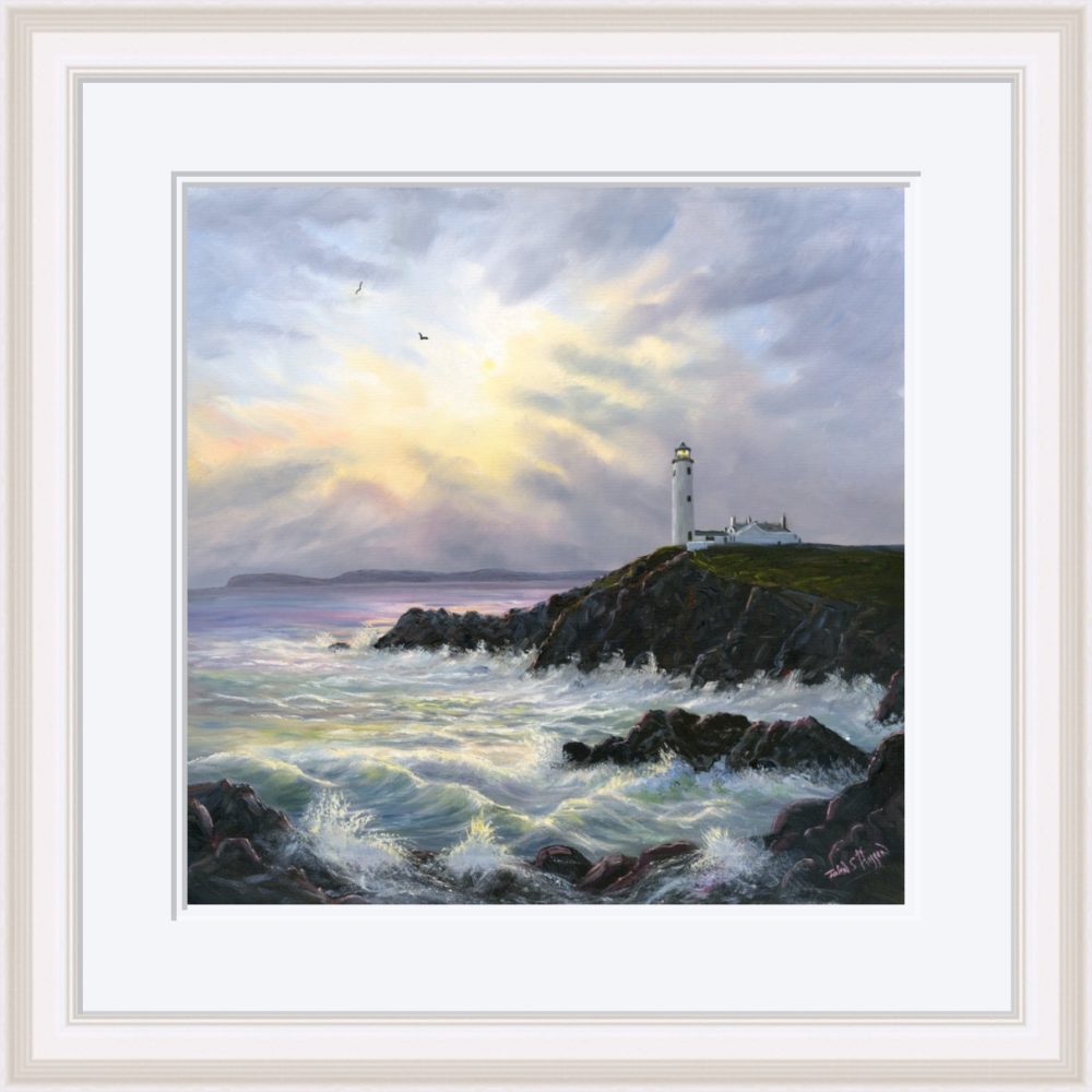 Fanad Lighthouse Print In White Frame