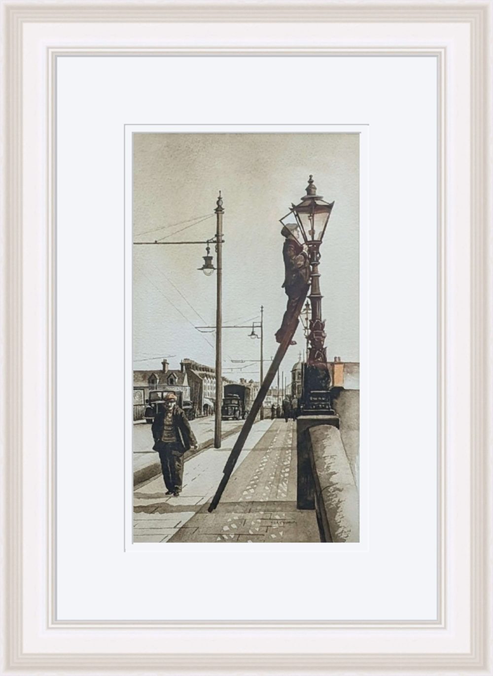 The Lamplighters In White Frame
