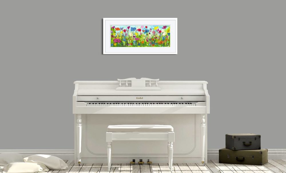 Summer Meadow In White Frame In Room