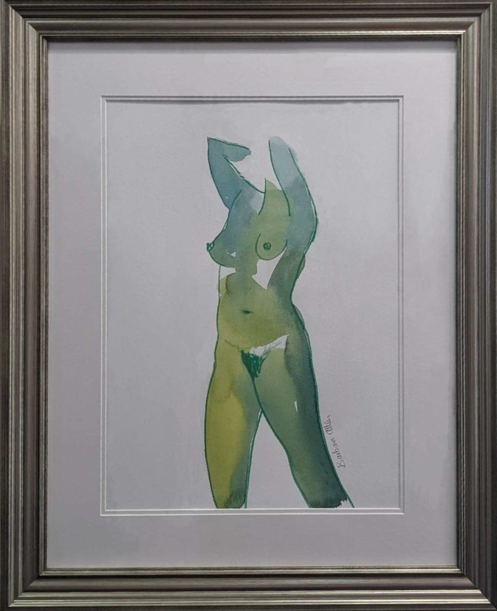 Green Nude In Silver Frame