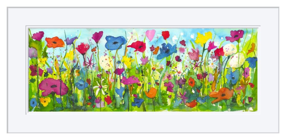 Summer Meadow Print In White Frame