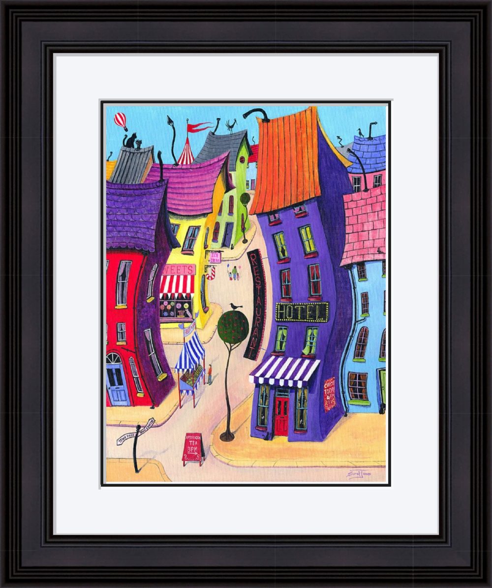The Circus Comes To Town Print In Black Frame