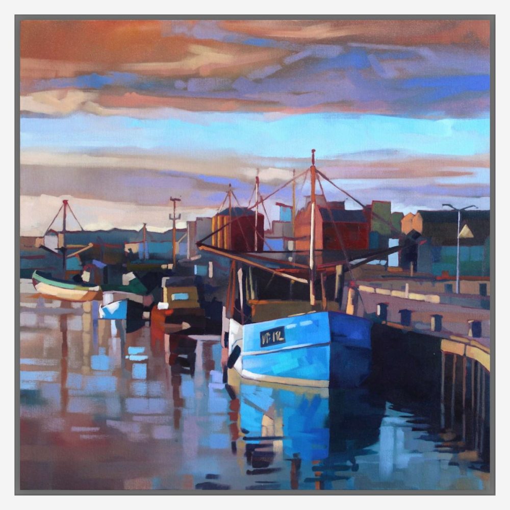 Wexford Harbour In White Float Frame