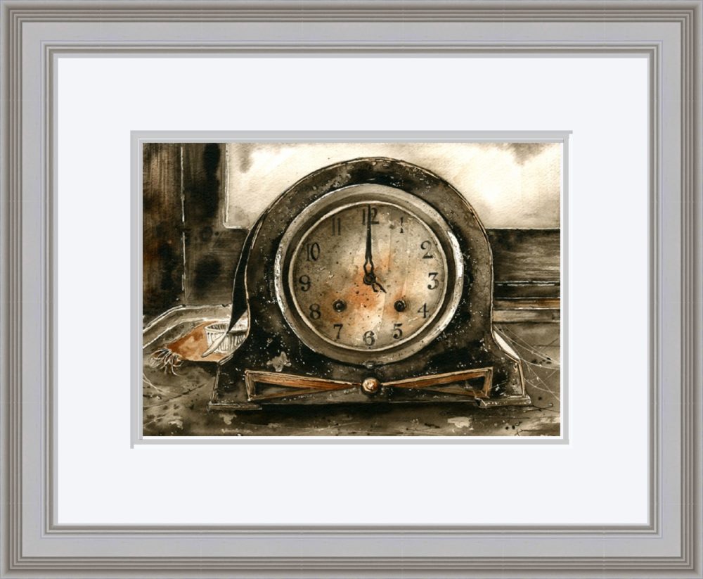 Out Of Time Print In Grey Frame