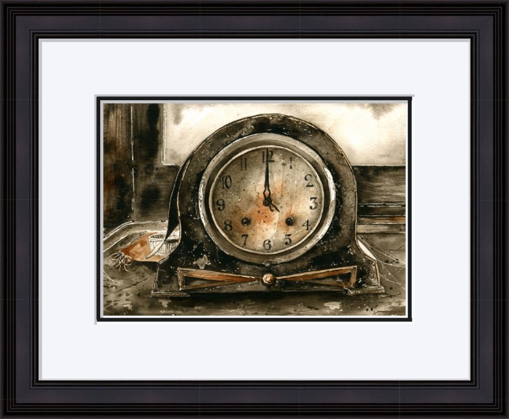 Out Of Time Print In Black Frame